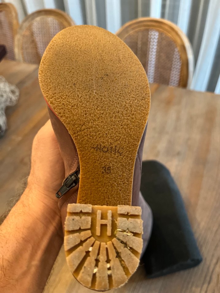 Hotiç Marka Taba Deri Diz Boyu Topuklu  Kadın Çizme - Görsel 5