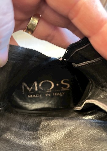 MO.S MARKASiyah Deri Bağcıklı ve fermuarlı Çizme - Görsel 6