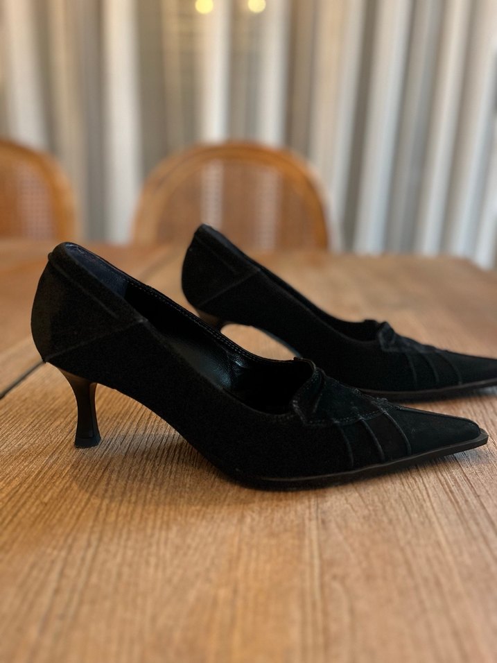 Divarese  Marka Siyah Süet Dolgu Topuklu Stiletto - Görsel 2