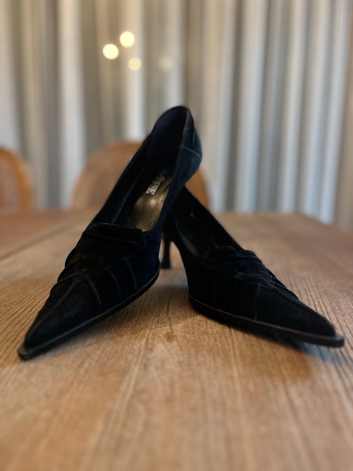 Divarese  Marka Siyah Süet Dolgu Topuklu Stiletto - Görsel 4