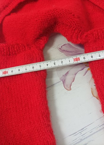 Nakışlı Kırmızı Örgü Kedi köpek slop Tulumu - Görsel 9