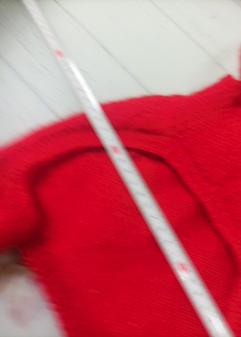 Nakışlı Kırmızı Örgü Kedi köpek slop Tulumu - Görsel 7