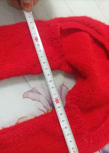 Nakışlı Kırmızı Örgü Kedi köpek slop Tulumu - Görsel 15