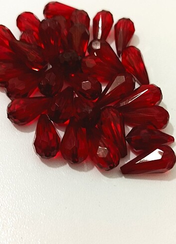 Kırmızı damla boncuk  - Görsel 2