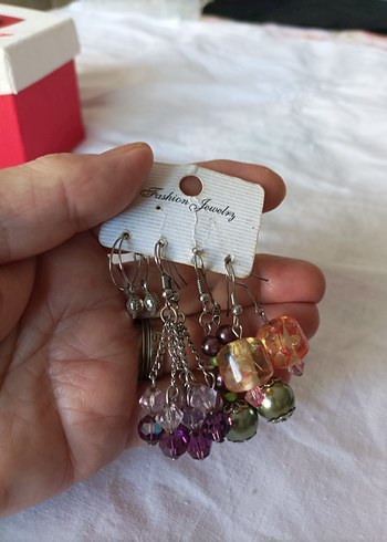 Renkli Boncuklu Mini Çiçek Küpeler - Görsel 12