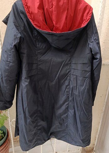 Uzun  siyahFermuarlı bayan  mont - Görsel 6