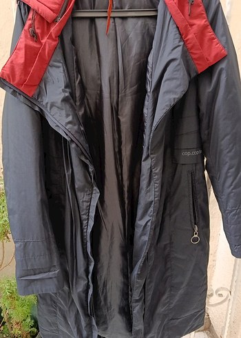 Uzun  siyahFermuarlı bayan  mont - Görsel 2