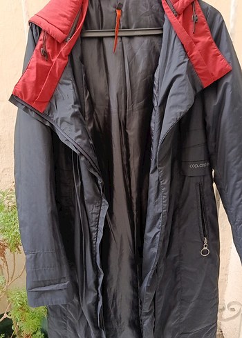 Uzun  siyahFermuarlı bayan  mont - Görsel 3