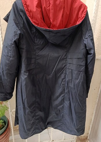 Uzun  siyahFermuarlı bayan  mont - Görsel 7