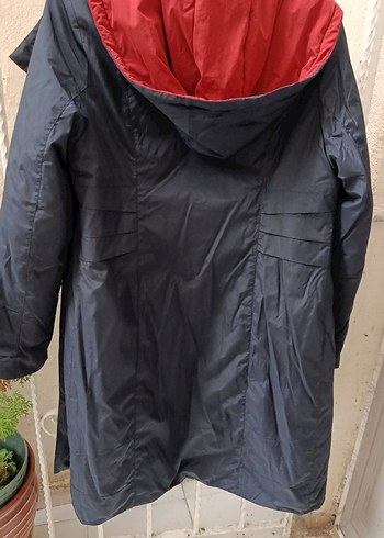 Uzun  siyahFermuarlı bayan  mont - Görsel 8