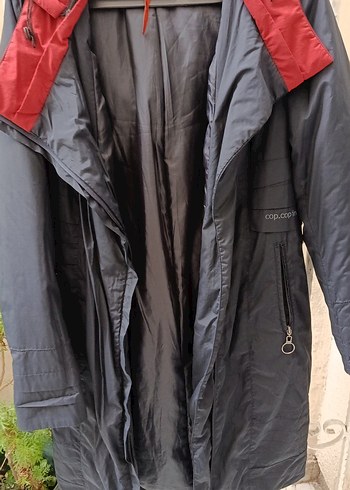 Uzun  siyahFermuarlı bayan  mont - Görsel 4