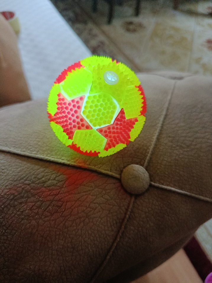 Sarı Renkli Yıldız Desenli Top Oyuncak - Görsel 4