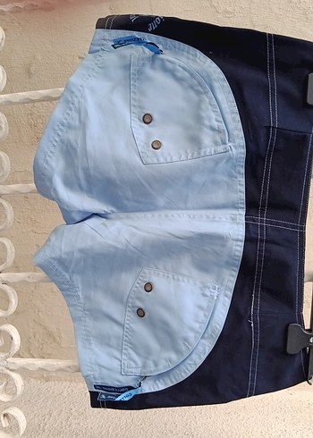 Düğmeli Mavi Erkek Mini Mayo - Görsel 7