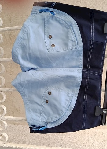 Düğmeli Mavi Erkek Mini Mayo - Görsel 5