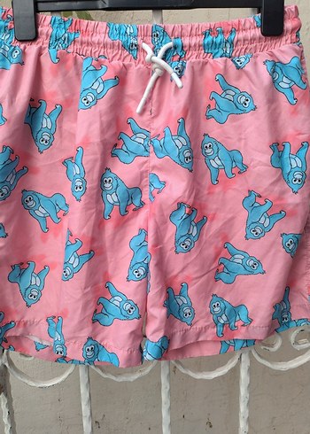 Pembe Baskılı Erkek Mini  deniz şortu - Görsel 5