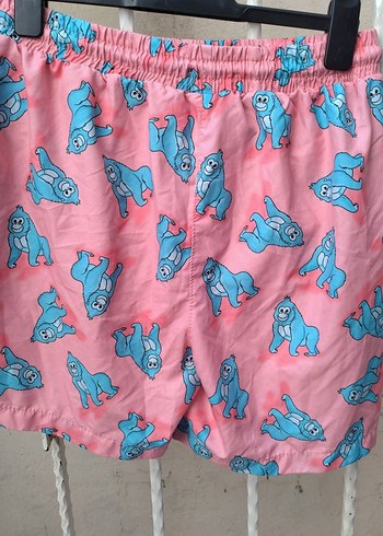 Pembe Baskılı Erkek Mini  deniz şortu - Görsel 10