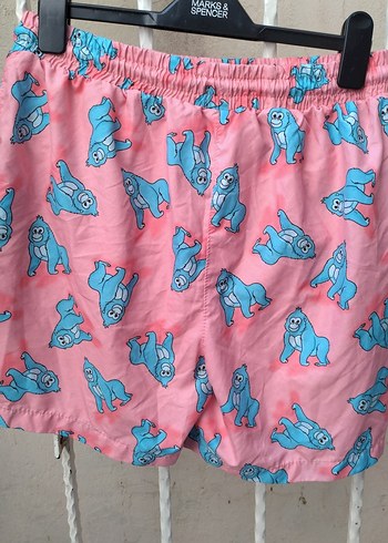 Pembe Baskılı Erkek Mini  deniz şortu - Görsel 7