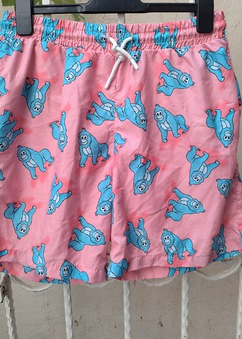 Pembe Baskılı Erkek Mini  deniz şortu - Görsel 2