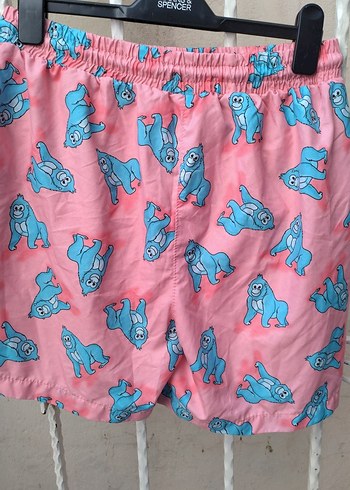 Pembe Baskılı Erkek Mini  deniz şortu - Görsel 9