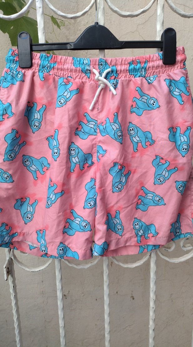 Pembe Baskılı Erkek Mini  deniz şortu - Görsel 3