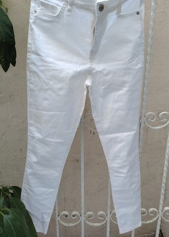 30 Beden beyaz Renk Beyaz Kadın Midi Boy Regular Fit Jean