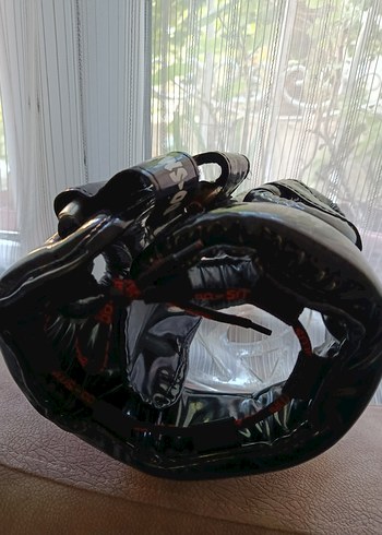 Kilitli Siyah  şeffaf  Biker Kask - Görsel 3