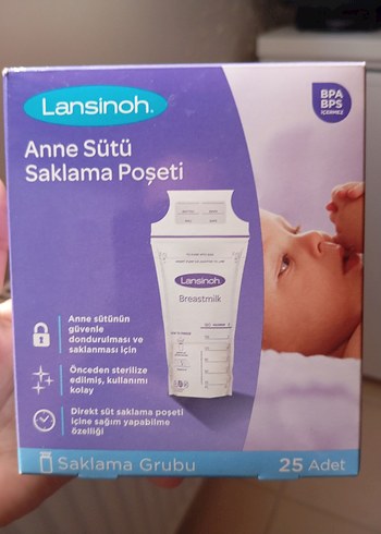 Lansinoh Anne Sütü Saklama Poşeti 25'li Ve sağma süt pompası