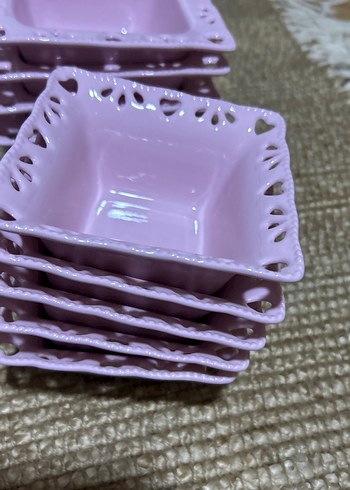 Paşabahçe Pastel pembe Kare Tabak Seti