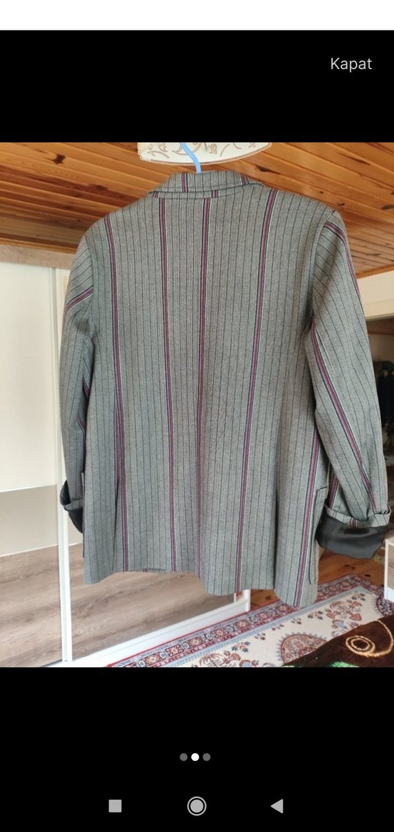 Gri Düğmeli Kadın Blazer Ceket - Görsel 2