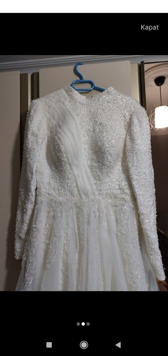 uzun kollu prenses gelinlik - Görsel 2