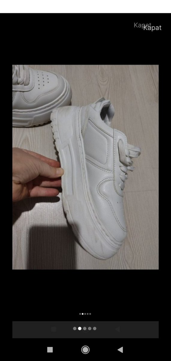 Beyaz Minimalist Platform Kadın Spor Ayakkabısı - Görsel 2