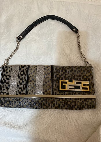 Guess Sik Geometrik Desenli Siyah El Cantasi