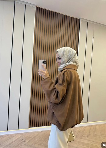 Zara Bej Süet Midi Boy Salaş Kadın Kaban