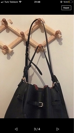 Siyah çift kullanımlı çanta
