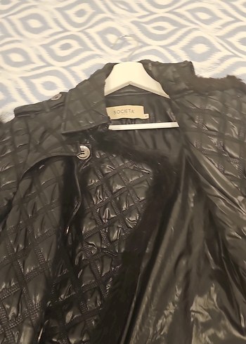 Socieata kürk Detaylı Siyah Deri Kadın Ceket - Görsel 9