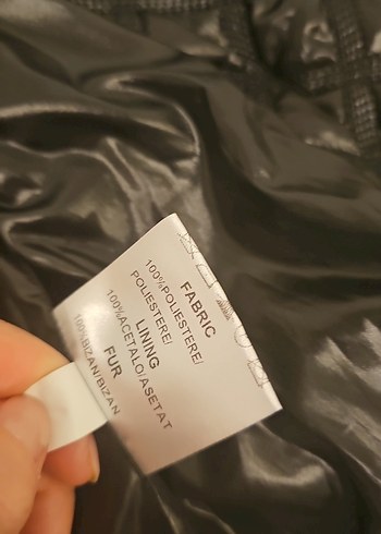 Socieata kürk Detaylı Siyah Deri Kadın Ceket - Görsel 8