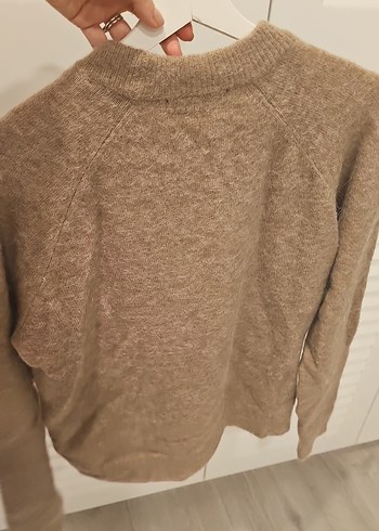 Zara kadın Kahverengi Örgü Yün Kazak - Görsel 5