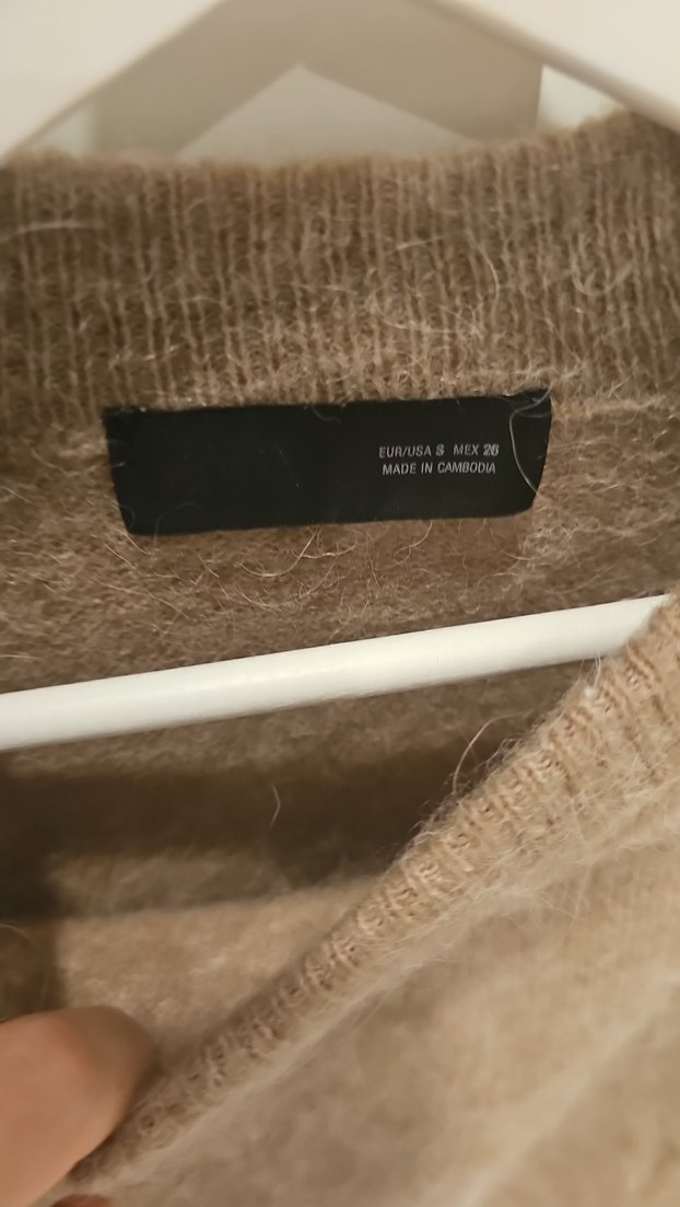 Zara kadın Kahverengi Örgü Yün Kazak - Görsel 3