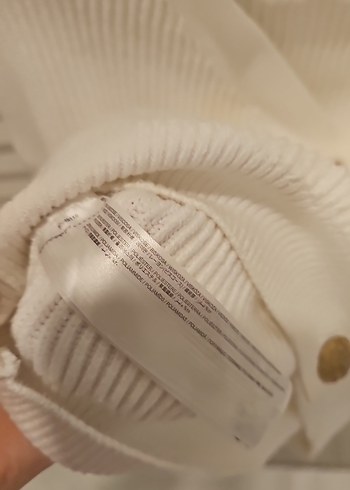 Mango üğmeli Beyaz V Yaka Kadın Hırka - Görsel 5