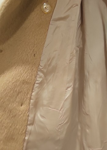 Balizza alpaka Bej Kadın Uzun Kürklü Klasik Kaban - Görsel 4