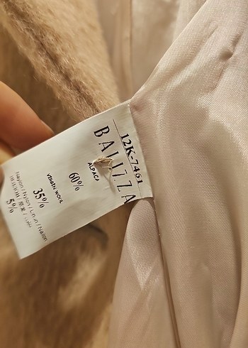Balizza alpaka Bej Kadın Uzun Kürklü Klasik Kaban - Görsel 5
