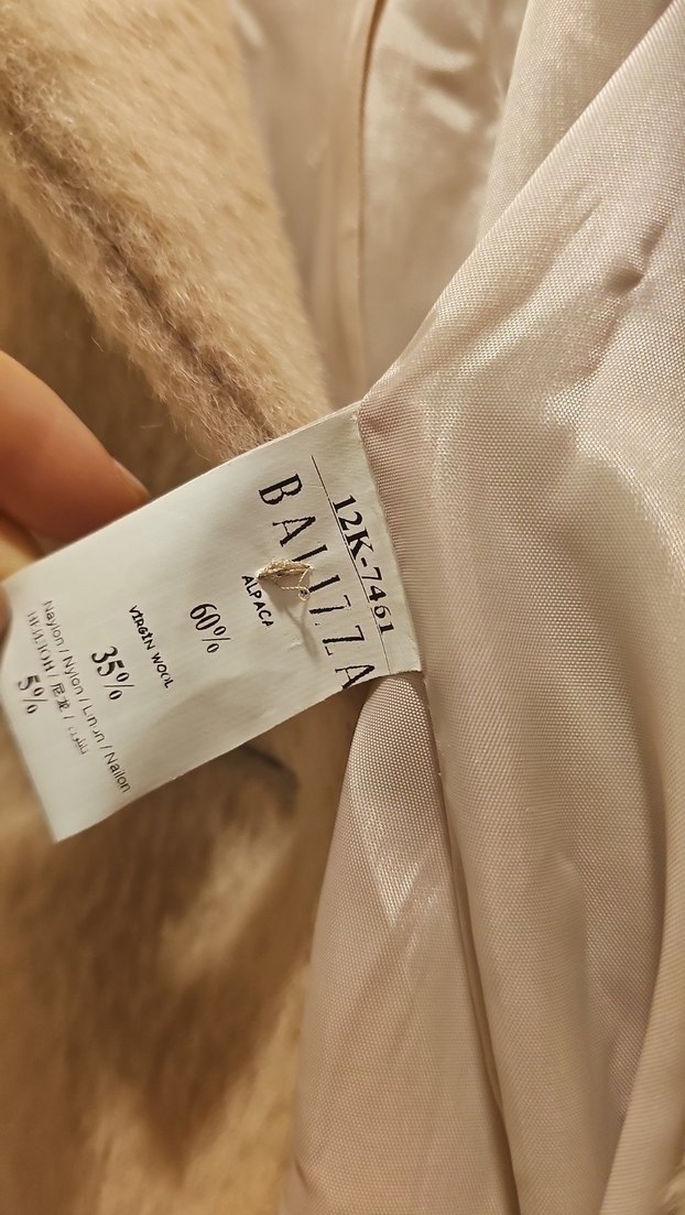 Balizza alpaka Bej Kadın Uzun Kürklü Klasik Kaban - Görsel 5