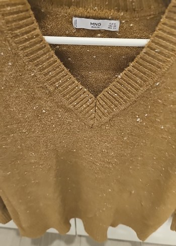 Mango Yaka Kahverengi Örgü Kadın Kazak - Görsel 2