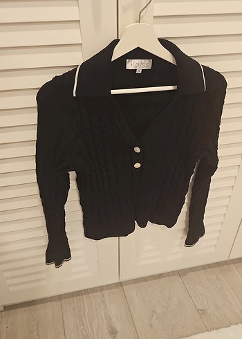 Knitss Düğmeli Siyah Kadın Keten Ceket - Görsel 3