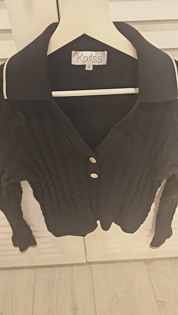 Knitss Düğmeli Siyah Kadın Keten Ceket - Görsel 2