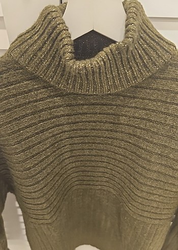 Network haki Kadın Boğazlı Triko Kazak - Görsel 2