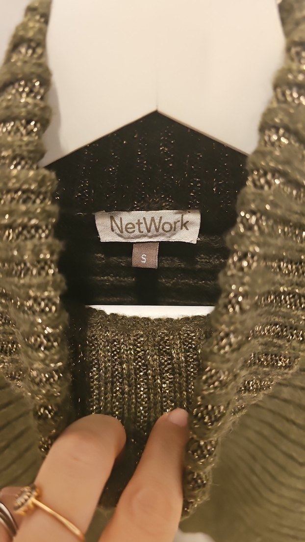 Network haki Kadın Boğazlı Triko Kazak - Görsel 3