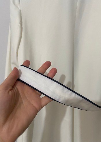 40 Beden beyaz Renk Düğmeli Beyaz Kadın Blazer Ceket