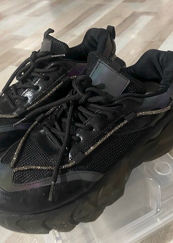 Siyah  kadın sneaker - Görsel 3