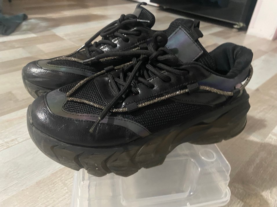 Siyah  kadın sneaker - Görsel 4